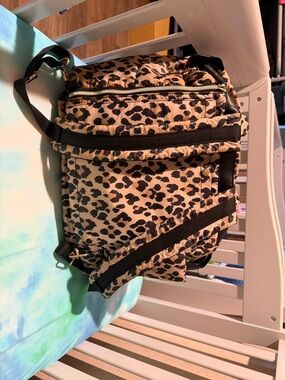 Itzy Ritzy Leopard Print Baby Bag with Black Accents
